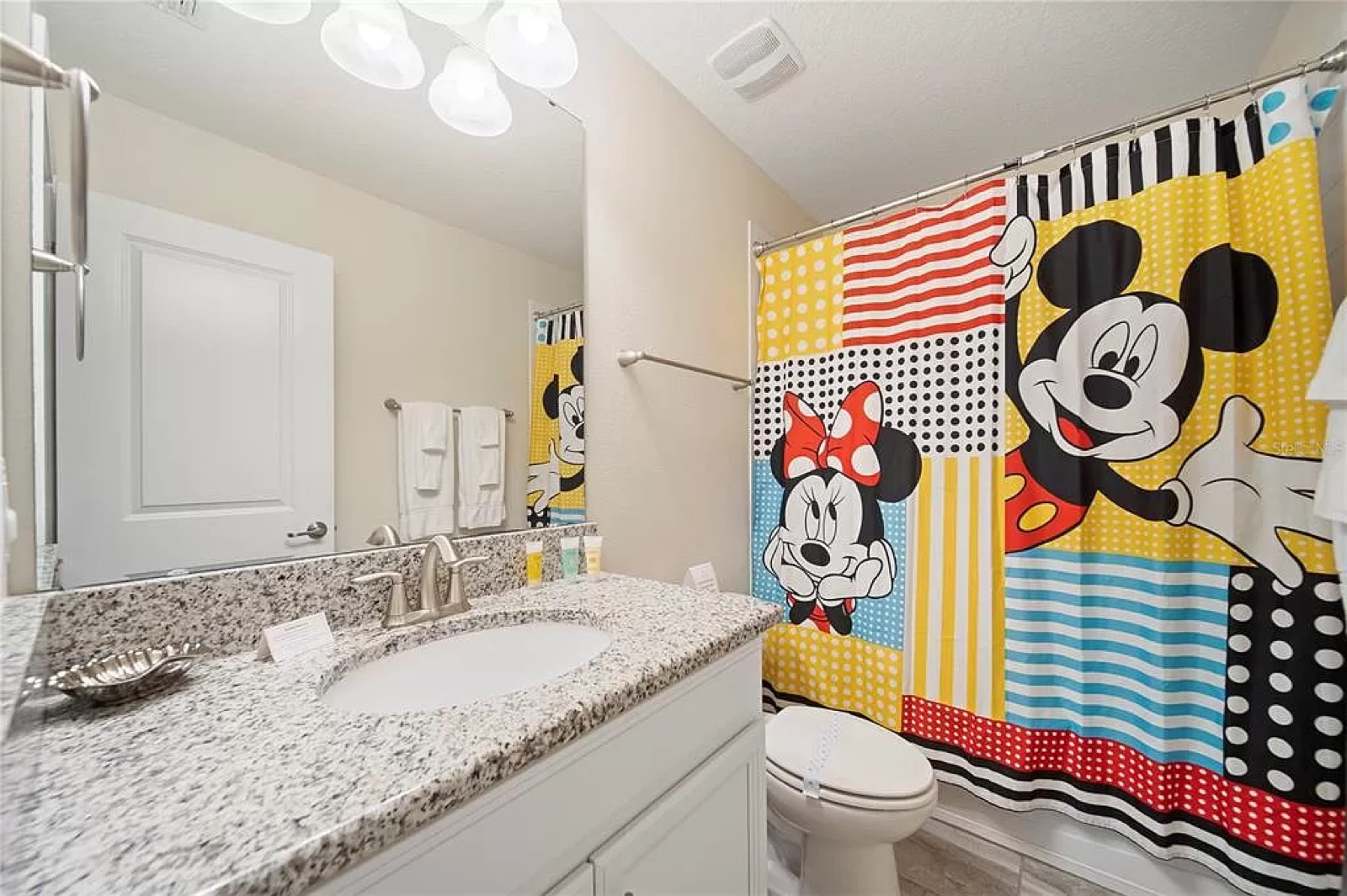 Mickey and Minnie themed bathroom